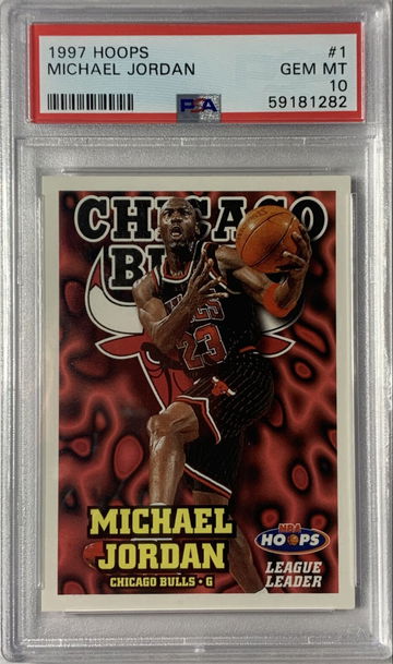 1997 Hoops League Leader 1 Michael Jordan Chicago Bulls PSA 10 Gem Mint