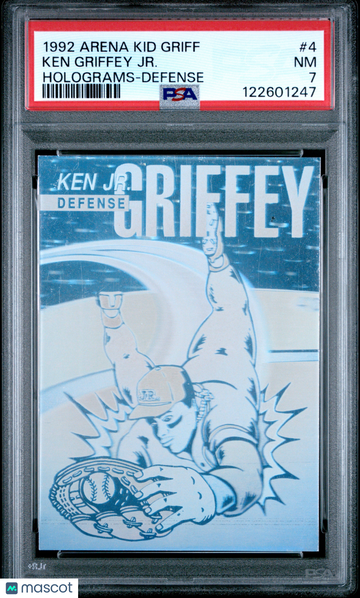1992 Arena Holograms Kid Griff Ken Griffey JR. #4 Defense PSA 7