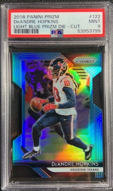 2018 Panini Prizm Blue Die Cut /199 SP DeAndre Hopkins #122 PSA 9 MINT Pop 2