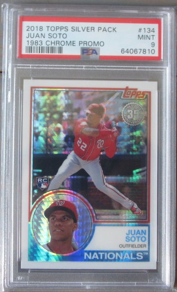 Juan Soto RC 2018 Topps Silver Pack 1983 Chrome Promo #134 PSA 9