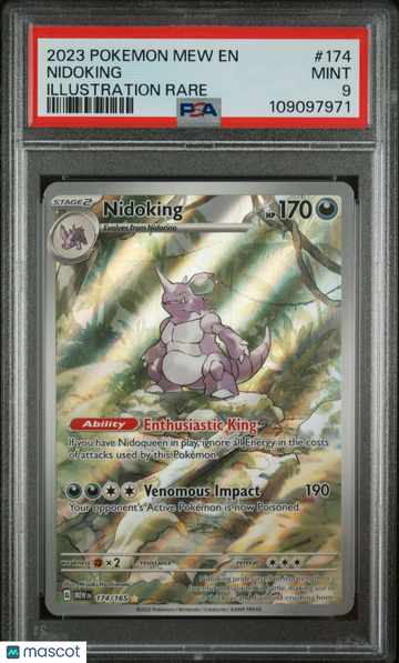 2023 Pokemon Mew EN-151 Nidoking Illustration Rare PSA 9 #174