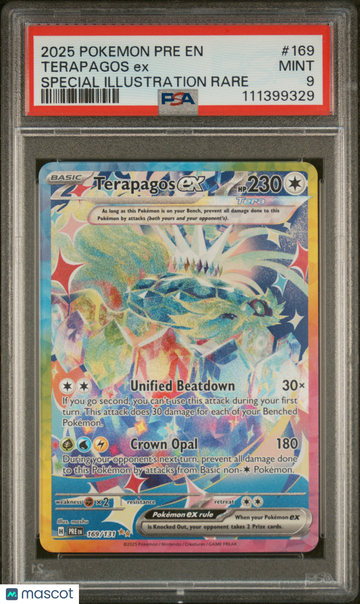 Prismatic Evolutions Terapagos EX PSA 9 #169