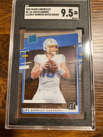 2020 Clearly Donruss Rated Rookie Justin Herbert SGC 9.5