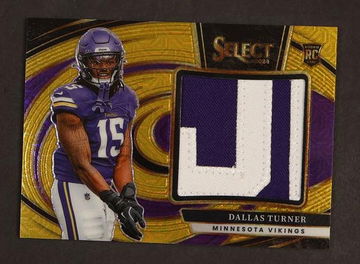 2024 Panini Select #JRS-DTR Dallas Turner Prizm Rookie /10 Patch RC Gold