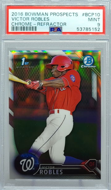 2016 BOWMAN PROSPECTS #BCP10 VICTOR ROBLES CHROME-REFRACTOR PSA 9