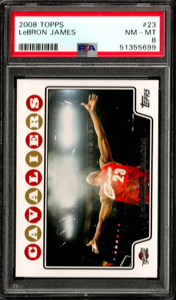 Lebron James 2008 Topps #23 Chalk Toss PSA 8 NM-MT