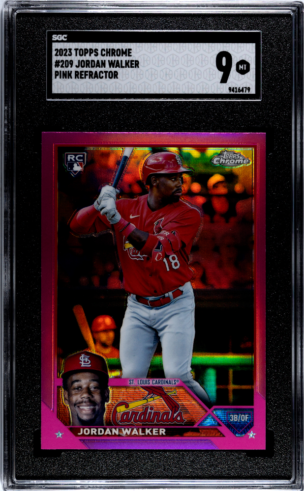 2023 Topps Chrome Jordan Walker #209 Pink Ref. RC SGC 9