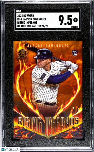 2024 Bowman Jasson Dominguez #RI-2 Rising Infernos Orange Refractor SGC 9.5