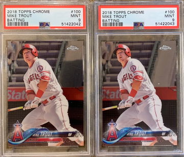 2018 Topps Chrome - Mike Trout PSA 9 - 2 card lot