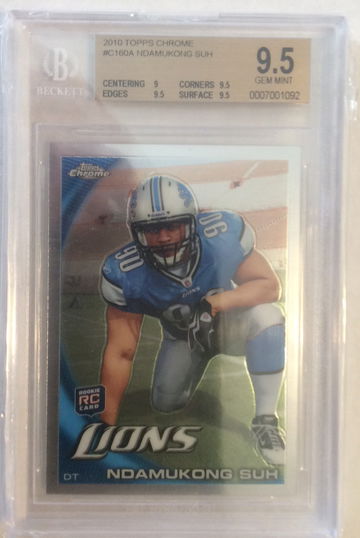 2010 Topps Chrome #160A Ndamukong Suh Rookie Rc BGS 9.5 GEM MINT