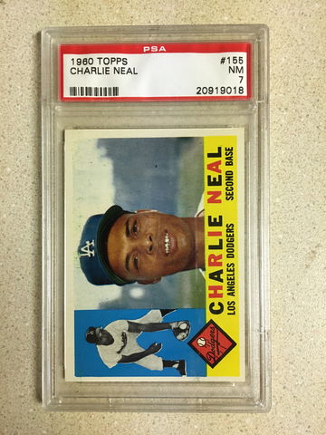 1960 Topps #155 Charlie Neal PSA 7 NM DODGERS 