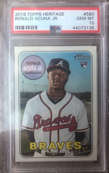 2018 Ronald Acuna Heritage Rookie PSA 10