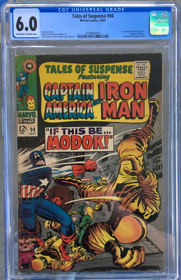 Tales of Suspense #94 (1967) CGC 6.0 -- O/w to white pgs; 1st app. of M.O.D.O.K.