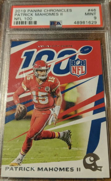 2019 Patrick Mahomes Chronicles NFL 100 PSA MINT