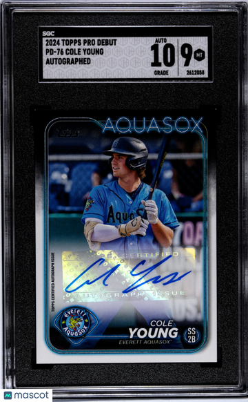2024 Topps Pro Debut Cole Young #PD-76 Autograph SGC 9 Auto 10