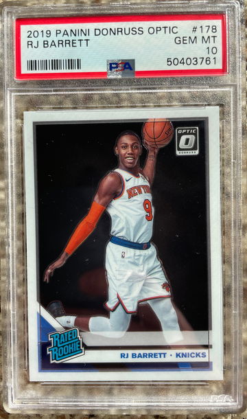 2019 PANINI DONRUSS OPTIC RJ BARRETT PSA 10