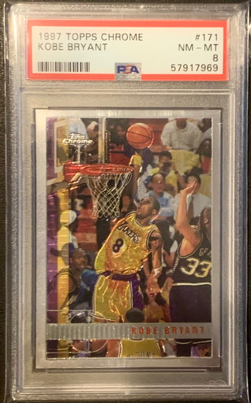 1997 Topps Chrome Kobe Bryant PSA 8 - Strong Color/No Green