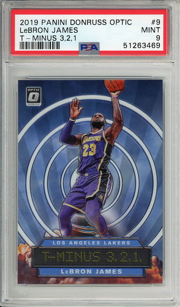 LeBron James 2019-20 Panini Donruss Optic T-Minus 3, 2, 1 #9 PSA 9 Mint! 3469
