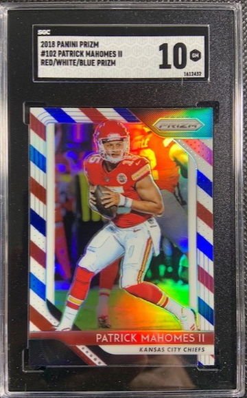 2018 PANINI PRIZM PATRICK MAHOMES RED WHITE BLUE PRIZM - SGC 10 - GEM MINT