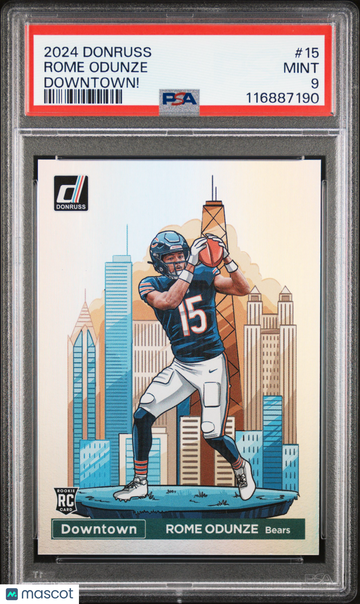 2024 Panini Donruss Downtown! Rome Odunze #15 PSA 9
