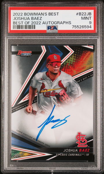 2022 BEST JOSHUA BAEZ BOWMAN'S OF 2022 AUTOGRAPHS #B22JB PSA 9 AUTO