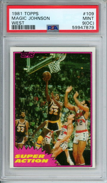 MAGIC JOHNSON 1981 Topps West #109 PSA 9 OC Mint LA Lakers HOF