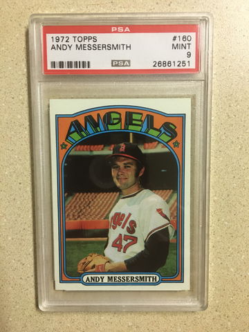 1972 Topps #160 Andy Messersmith PSA 9 MINT ANGELS