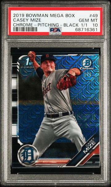 2019 BOWMAN MEGA BOX Casey Mize BLACK 1/1 PSA 10