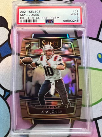 2021 Select Mac Jones Die-Cut Copper Prizm PSA 9