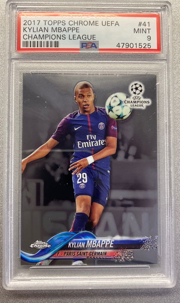 KYLIAN MBAPPE 2017 TOPPS CHROME TRUE ROOKIE PSA 9 MINT