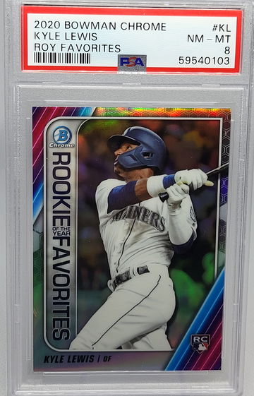 2020 Bowman Chrome #KL Kyle Lewis ROY Favorites PSA 8