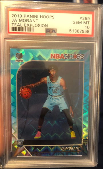 2019 NBA Hoops Ja Morant Teal Explosion RC PSA 10
