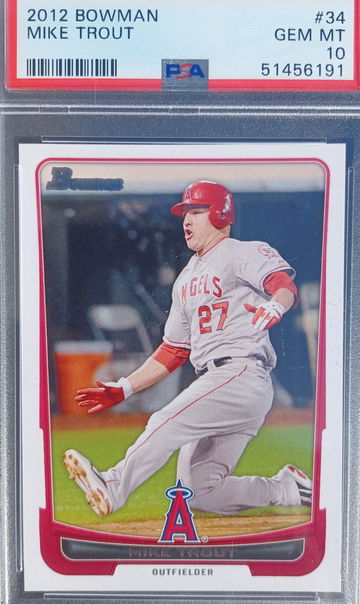 2012 Bowman Mike Trout #34 RC PSA 10