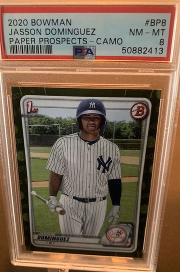 2020 Bowman Paper Prospects Came Jasson Dominguez #BP8 PSA 8