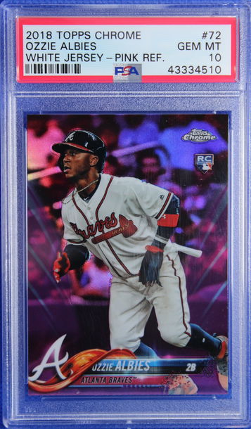 2018 Topps Chrome Ozzie Albies Pink Refractor PSA 10 #72
