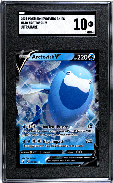 2021 Pokémon Evolving Skies Arctovish V #048 Ultra Rare SGC 10