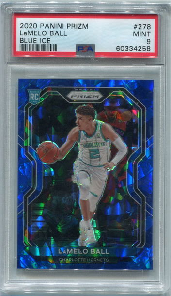 2020 Panini Prizm LaMelo Ball Blue Ice PSA 9 Mint 66/125