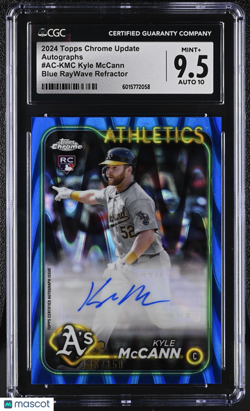 2024 Topps Chrome Update Kyle McCann #AC-KMC Blue RayWave Refractor Autographs CGC 9.5