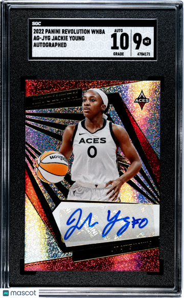 2022 Panini Revolution Wnba Jackie Young #AG-JYG Autograph SGC 9 Auto 10