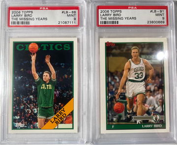 LARRY BIRD THE MISSING YEARS PSA 9 LOT 2006 TOPPS #LB-88 91 BOSTON CELTICS ~POP 2 and 11~