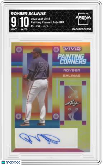 2022 Leaf Vivid Royber Salinas #C-RS1 Painting Corners Auto PPP /1 Arena Club 9 Auto 10
