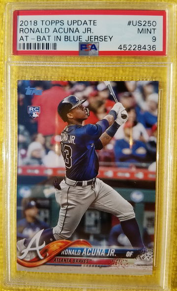 2018 RONALD ACUNA JR. ROOKIE RC TOPPS UPDATE #US250 PSA 9 MINT BRAVES MVP