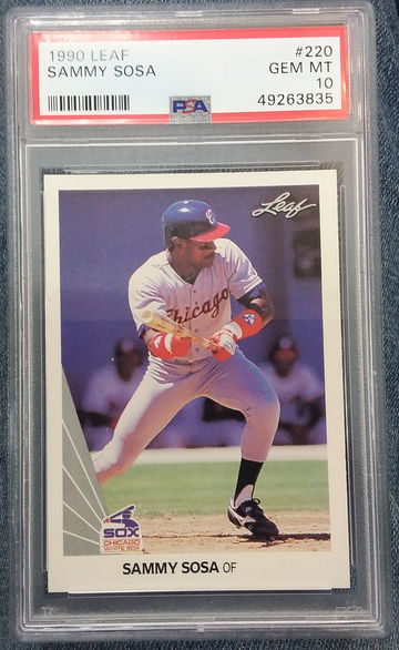 1990 leaf Sammy Sosa Psa 10