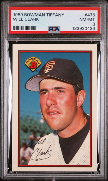 1989 Bowman Tiffany Will Clark #476 /6000 PSA 8