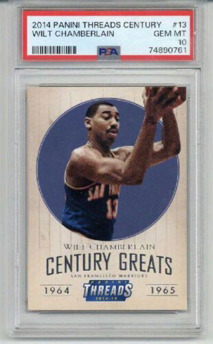 2014 PANINI THREADS CENTURY GREATS #13 WILT CHAMBERLAIN WARRIORS PSA 10