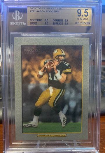 2005 Topps Turkey Red #221 Aaron Rodgers Rookie BGS 9.5