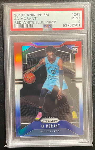 2019 Panini Prizm Red White Blue Ja Morant PSA 9