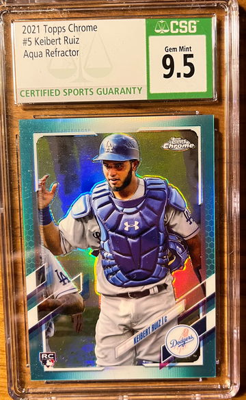 2021 Topps Chrome Keibert Ruiz Aqua Refractor /199 CSG 9.5 Gem Mint