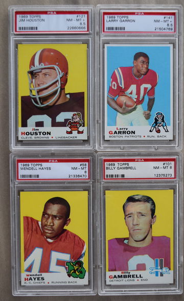 1969 Topps Lot of 4: 58/Hayes, 101/Gambrell, 121/Houston, 141/Garron All Sharp and Centered!