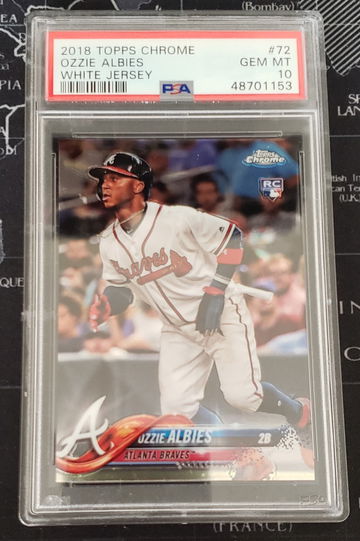 2018 Topps Chrome Ozzie Albies Rookie RC PSA 10